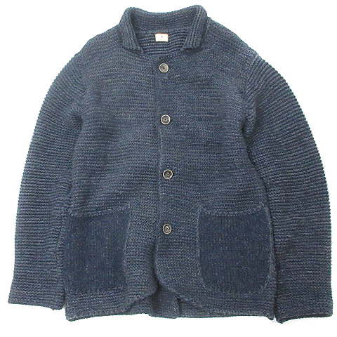 キャピタル kapital ブルゾン ニット ジャケット ウール インディゴ L 
