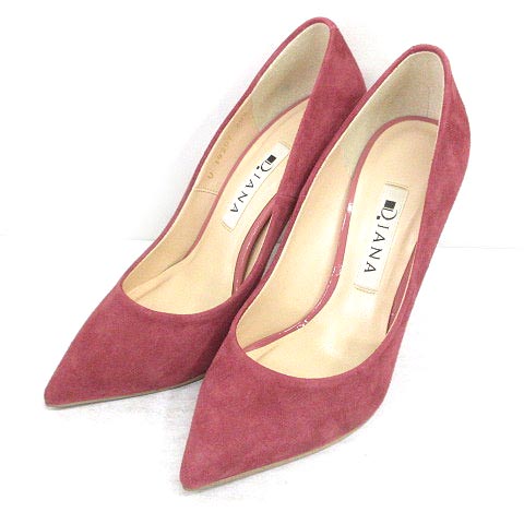 ダイアナ DIANA パンプス ポインテッドトゥ スエード ピンク系 20.5cm