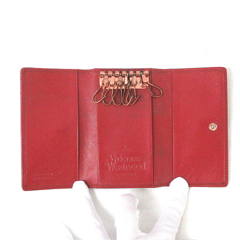 Vivienne Westwood Saffiano Key Wallet 赤