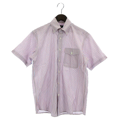 アクアスキュータム Aquascutum 細ストライプ シャツ 半袖 ボタンダウン S レッド ブルー 0728o Vgp メンズ 016 ベクトルパーク