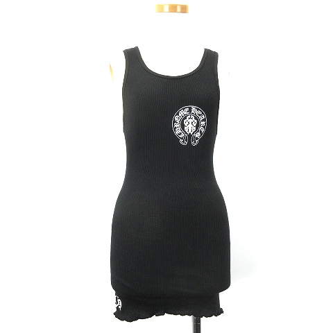 クロムハーツ CHROME HEARTS タンクトップ リブ プリント M ブラック  