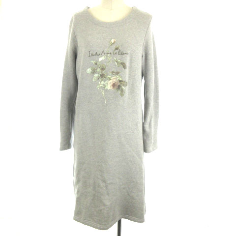 イクコ Ikuko ワンピース 裏起毛 バラ ブリント ミディ丈 長袖 グレー 2 レディース 016 ベクトルパーク