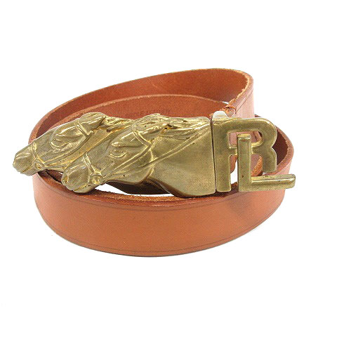 ラルフローレン RALPH LAUREN ベルト レザー ホースバックル ブラウン