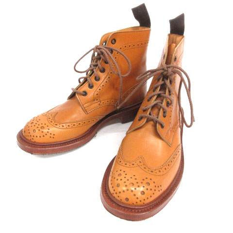 トリッカーズ Tricker S カントリーブーツ レースアップ ウィングチップ レザー 4 キャメル 靴 Ibs レディース 016 ベクトルパーク