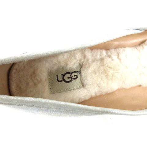アグ UGG レナフラット バレエ シューズ フラット 25cm シルバーカラー