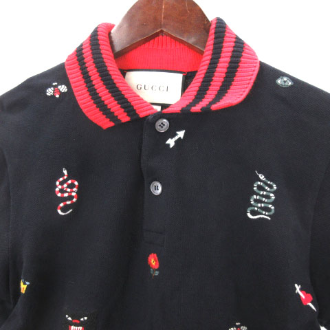 グッチ GUCCI 18SS エンブロイダリー ポロシャツ 半袖 475118 刺繍 総 