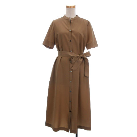 23区 オンワード樫山 ss ドライ ストレッチ ツイル ワンピース シャツ 半袖 ロング Opwobm0510 36 ベージュ レディース 016 ベクトルパーク