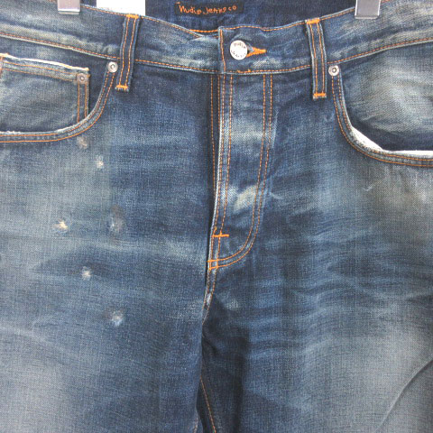 ヌーディージーンズ Nudie Jeans Steady Eddie デニム パンツ ジーンズ ダメージ セルビッチ W36 L32 インディゴ メンズ 016 ベクトルパーク