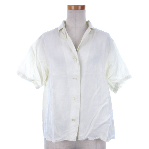 ユニクロ Uniqlo リネンミックス 半袖 シャツ M オフホワイト 2105o Oim レディース 016 ベクトルパーク