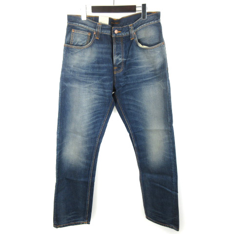 未使用品 ヌーディージーンズ Nudie Jeans Steady Eddie デニム パンツ ジーンズ セルビッチ 36 インディゴ 大きいサイズ メンズ 016 ベクトルパーク