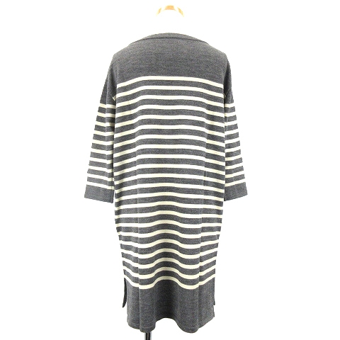 オーチバル Orcival オーシバル メリノウール ボーダー チュニック ニット 八分袖 ミニ丈 ワンピース グレー ホワイト o レディース 016 ベクトルパーク オーチバル Orcival オーシバル メリノウール ボーダー チュニック ニット 八分袖 ミニ丈 ワンピース グレー ホワイト o レディース 016 ベクトルパーク