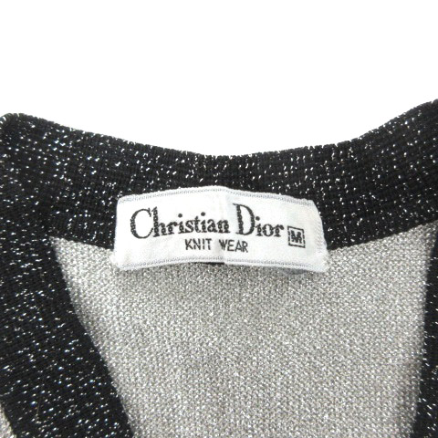 Christian Dior】 ディオール (M) ニットカーディガン 黒ラメ