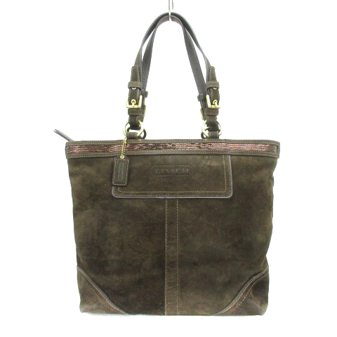 COACH ハンドバッグ ブラウン スエード トートバッグ 10442