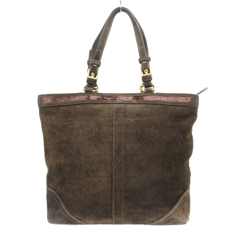 COACH ハンドバッグ ブラウン スエード トートバッグ 10442