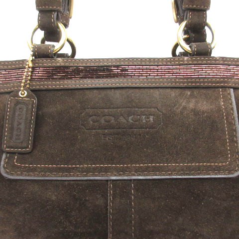 COACH ハンドバッグ ブラウン スエード トートバッグ 10442