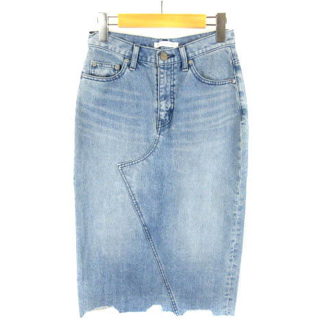 アズールバイマウジー Azul By Moussy デニム スカート ロング カットオフ ダメージ加工 M インディゴ Oim レディース 016 ベクトルパーク