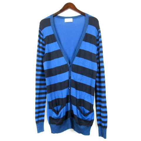 ロット ホロン Lot Holon ボーダー カーディガン ニット 長袖 46 ブルー 2107e メンズ 016 ベクトルパーク