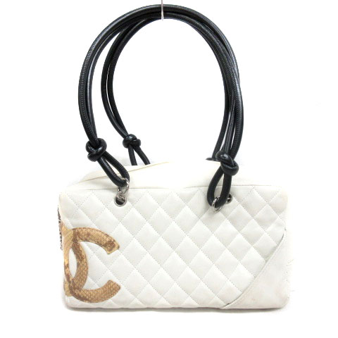 シャネル CHANEL パイソン カンボンライン ショルダー ボーリング 