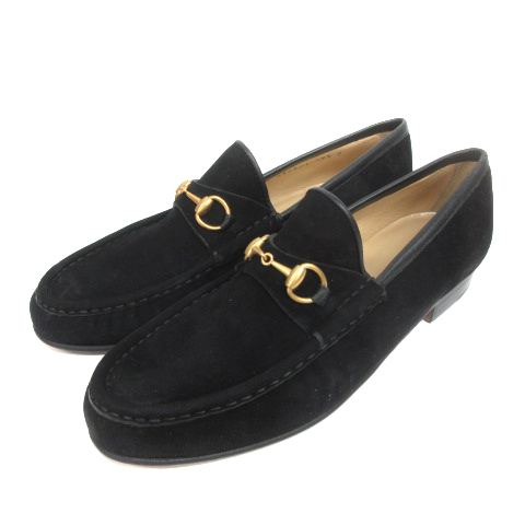 グッチ GUCCI ホースビット ローファー スエード 100 0255/1 レザー 38 