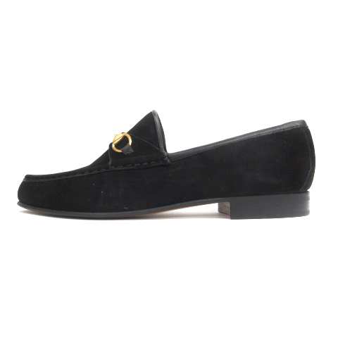 グッチ GUCCI ホースビット ローファー スエード 100 0255/1 レザー 38 