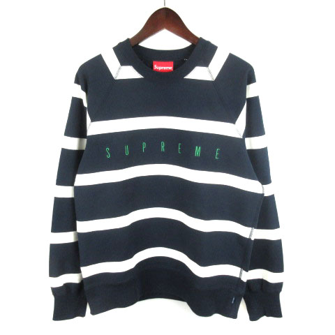 シュプリーム SUPREME 15AW Striped Raglan Crewneck スウェット 