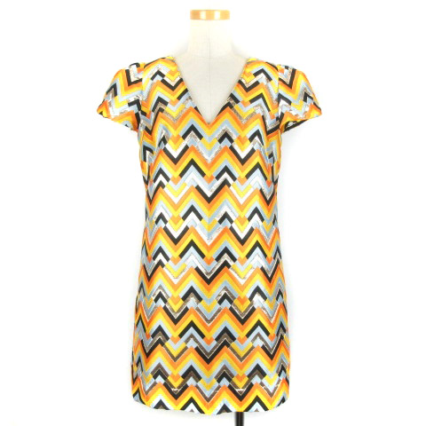 ミリー Milly サンプル品 ワンピース 半袖 総柄 ミニ丈 イエロー系 ee レディース 016 ベクトルパーク ミリー Milly サンプル品 ワンピース 半袖 総柄 ミニ丈 イエロー系 ee レディース 016 ベクトルパーク