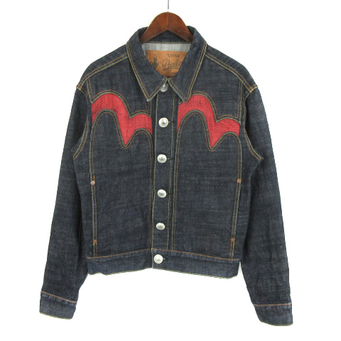 エヴィス EVISU 1752 赤カモメ 戎ペイント デニムジャケット Gジャン 