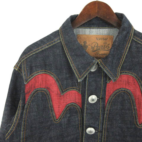 エヴィス EVISU 1752 赤カモメ 戎ペイント デニムジャケット Gジャン 