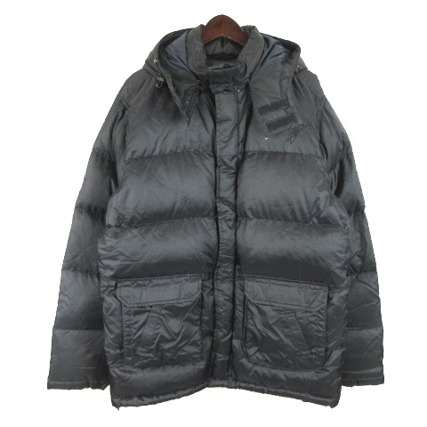 ステューシー Stussy ダウンジャケット フーディ チェック ナイロン M 黒 ブラック o Sm メンズ 016 ベクトルパーク