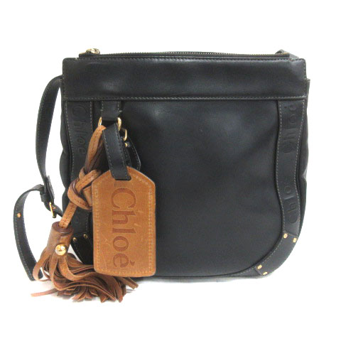 クロエ CHLOE エデン ショルダーバッグ レザー タッセル ブラック 