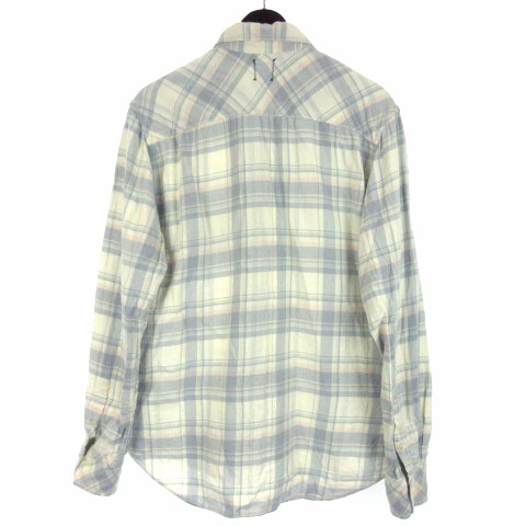 ヤヌーク Yanuk チェック シャツ 長袖 ライトブルー L e メンズ 016 ベクトルパーク