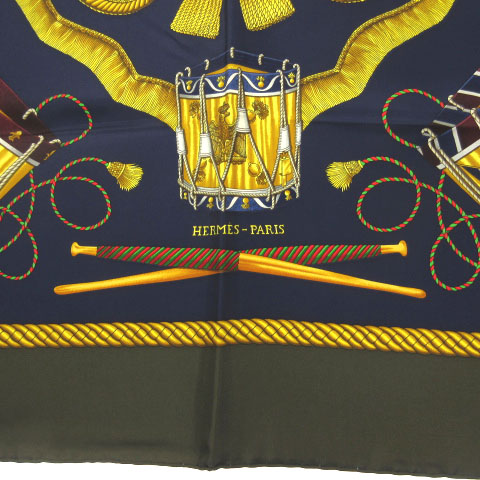 エルメス HERMES LES TAMBOURS カレ90 タンブールの太鼓 シルク 大判