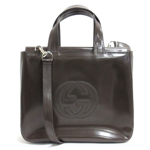 1円 GUCCI グッチ 000 1013 0504 インターロッキングG パテントレザー 
