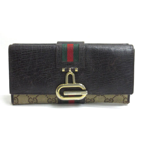 グッチ GUCCI 長財布 131847 GGキャンバス シェリーライン ホース