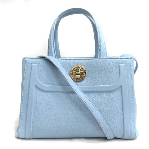 希少カラー ブルガリ 2way ハンドバッグ ショルダー ターンロック 