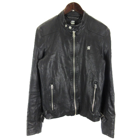 ジースターロウ G-Star RAW シングル ライダース ジャケット 革ジャン