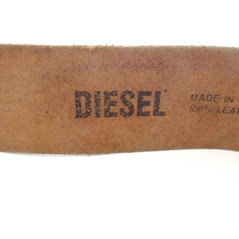♥期間限定♥希少♥DIESEL レザー ベルト ブラウン♥CM90♥即購入OK ディーゼル スタッズ ナロー レザー ベルト ブラウン 茶色