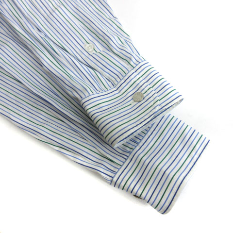 エルメス HERMES ボタンダウン シャツ 長袖 ストライプ 41 ホワイト