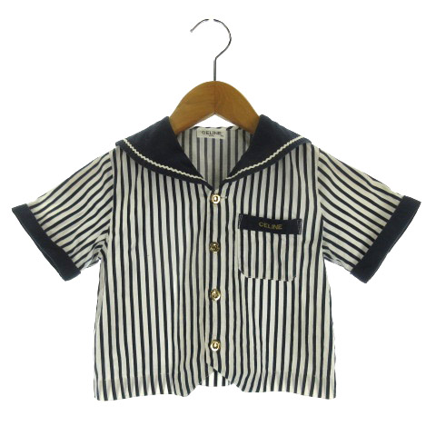 セリーヌ CELINE セーラー シャツ 半袖 ベビー服 ストライプ 95 