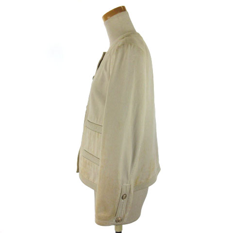 シャネル CHANEL ココマーク ボタン ノーカラー ジャケット