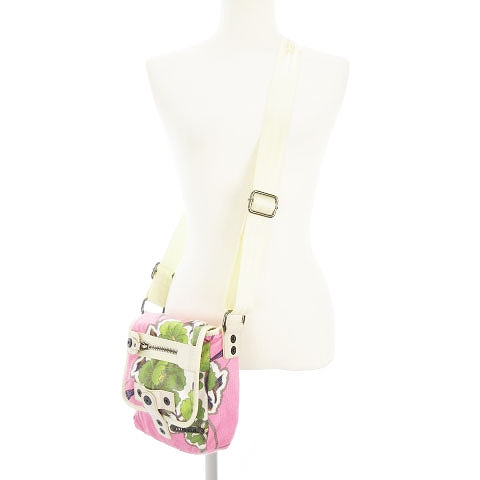 ディーゼル DIESEL 花柄 ショルダーバッグ スクエア ピンク系 鞄 