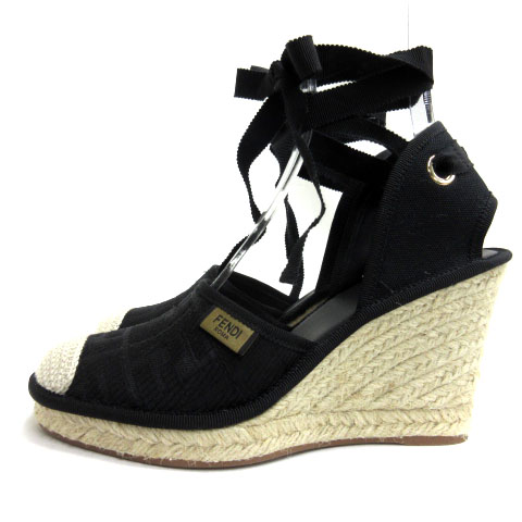 フェンディ FENDI エスパドリーユ サンダル FF ズッカ柄 グログラン  