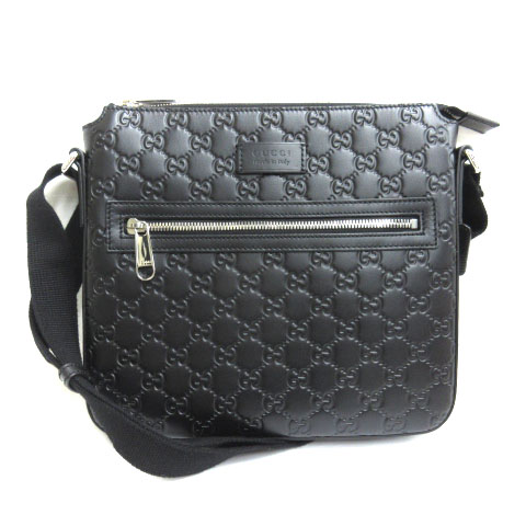 グッチ GUCCI グッチシマ ショルダーバッグ レザー 406410 ブラック 