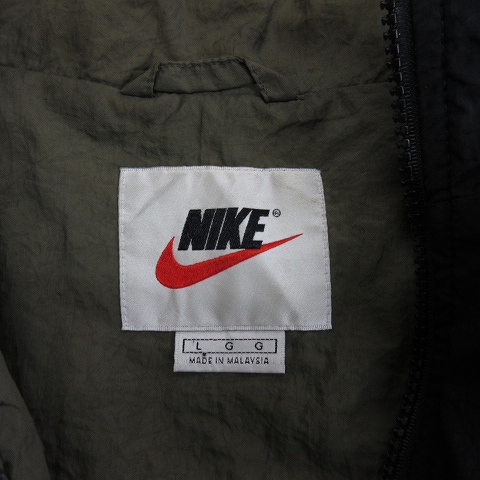 90s☆古着☆vintage【NIKEナイキ 刺繍ロゴ】ベスト メンズL NIKE ナイキ ロゴ刺繍 ナイロンベスト ベスト 古着 テック系