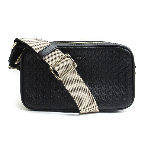 フルラ FURLA カメラバッグ ショルダー ロゴ レザー EBJ8-Y15 ブラック  