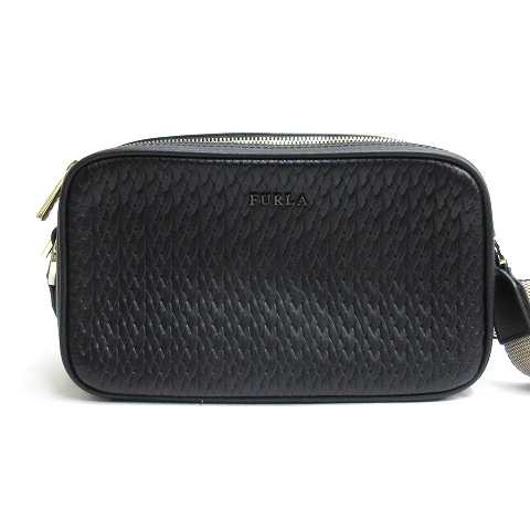 フルラ FURLA カメラバッグ ショルダー ロゴ レザー EBJ8-Y15 ブラック  
