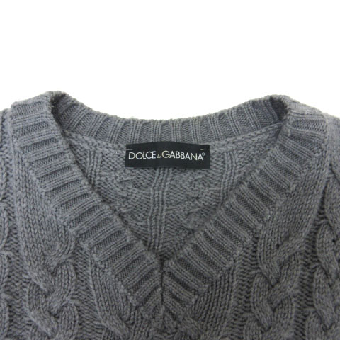 ドルチェ&ガッバーナ ドルガバ DOLCE&GABBANA ケーブル ニット Vネック 