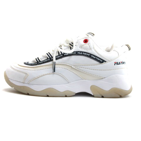 フィラ FILA 厚底 スニーカー 23.5cm ホワイト 230302E 靴 □ECS 