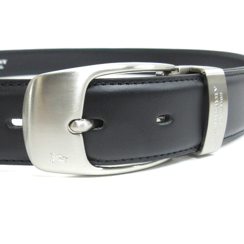 未使用品 バーバリーブラックレーベル BURBERRY BLACK LABEL ベルト レザー 牛革 ブラック ■SM0 メンズ