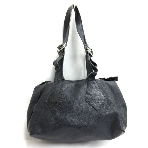 Vivian Westwood レザーハンドバッグ ロゴ付き 希少 Vivienne Westwood ヴィヴィアン ウエストウッド レザー